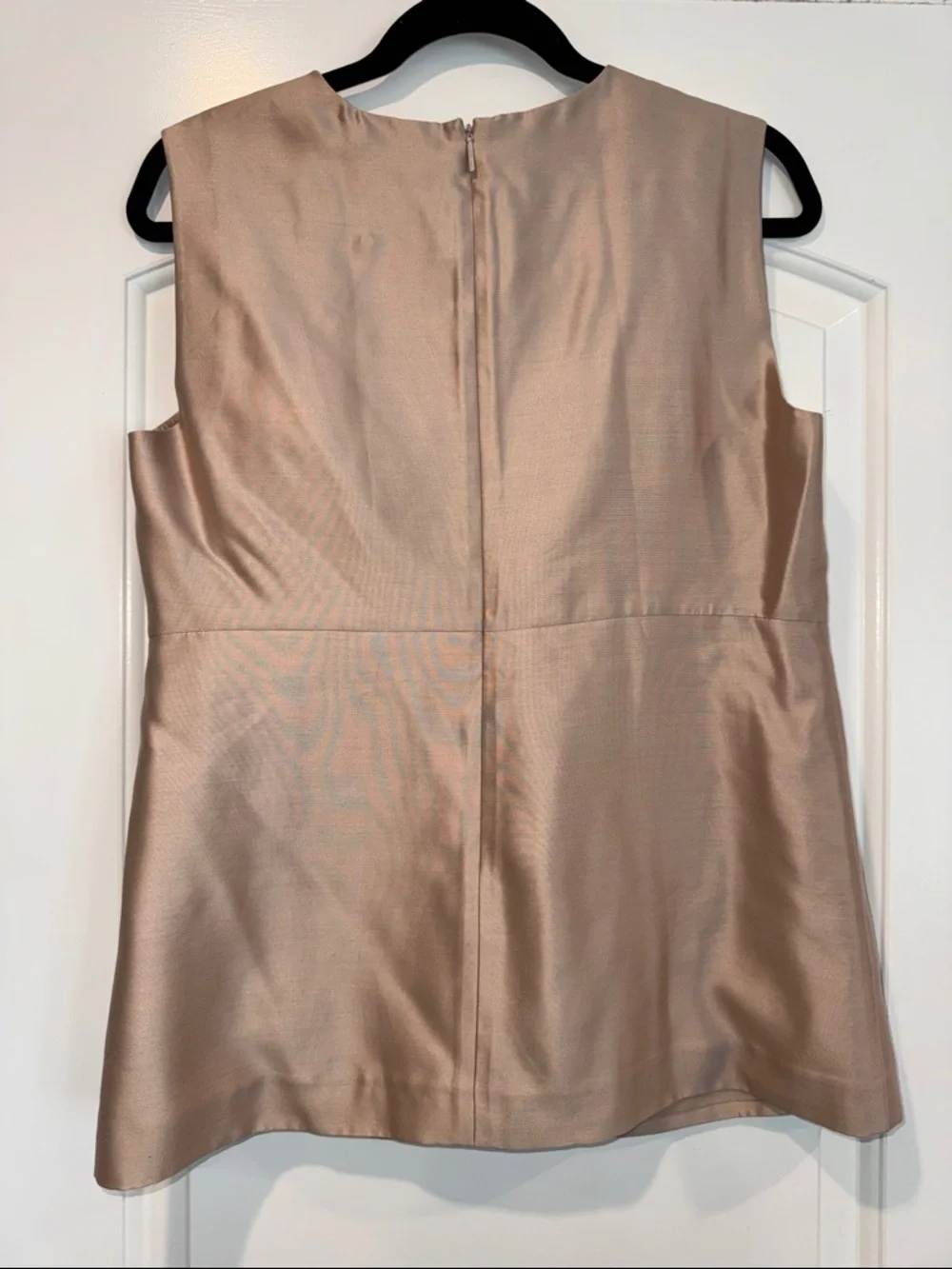 NWT Tory Burch Blush Champagne Eden Shell Silk Sleeveless Top Size 10
